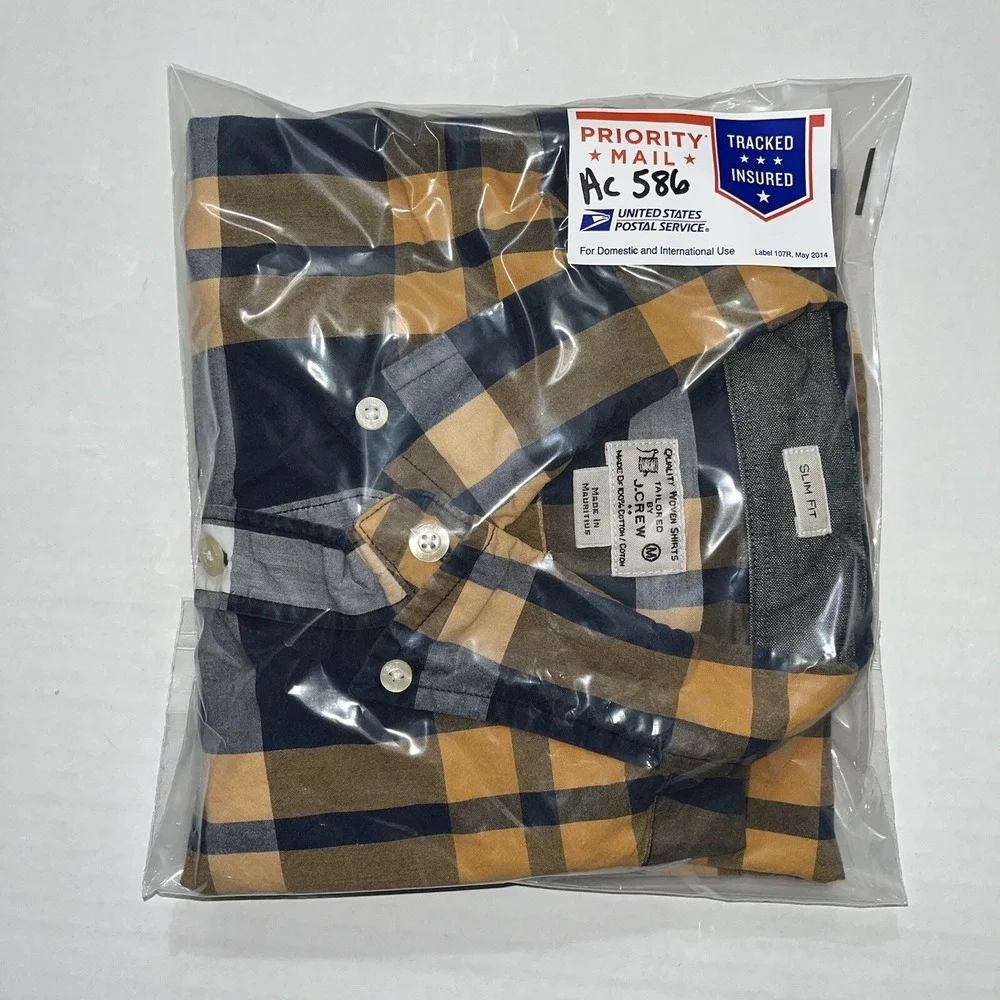 J. Crew Slim Fit Button Down 100% Cotton Quality Woven Long Sleeve Shirt | Sz M
